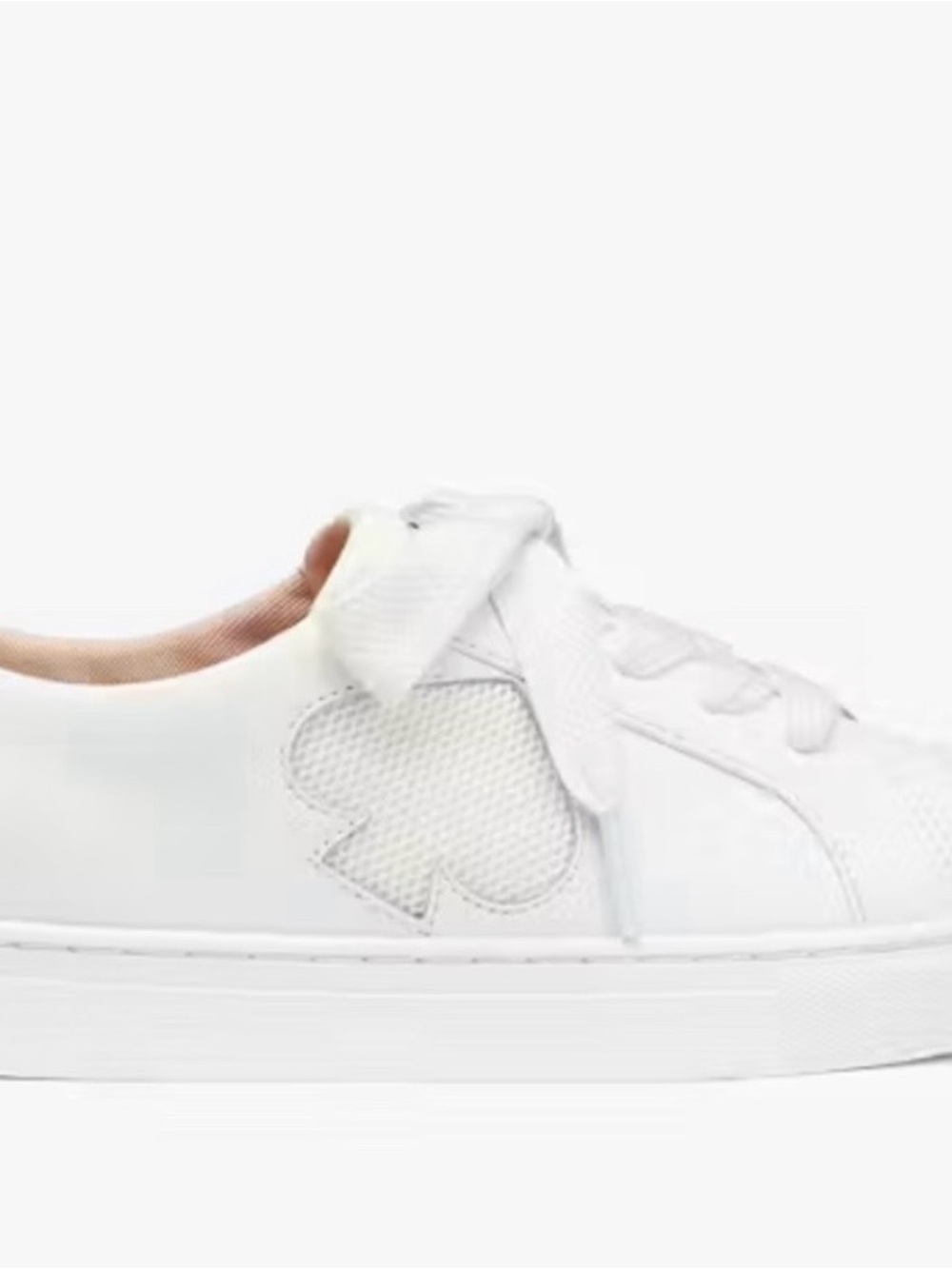 Brand New Kate Spade White Fez Casual Lace-Up Sneakers-6.5